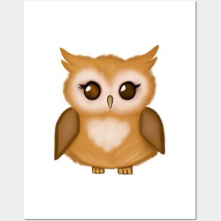 Cute Owl Drawing Posters and Art